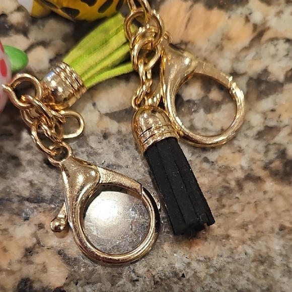 Ty Pink and Yellow Spotted Animal Keychain Set - Picture 7 of 7